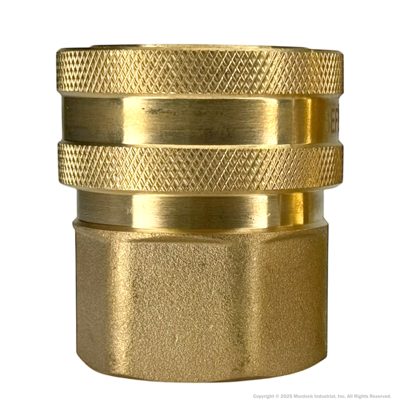 10EF10-B by Dixon Valve | Hydraulic Quick Disconnect Coupling | E-Series | 1-1/4" Female NPTF x 1-1/4" Straight-Through Interchange | Socket | Nitrile Seal | Brass