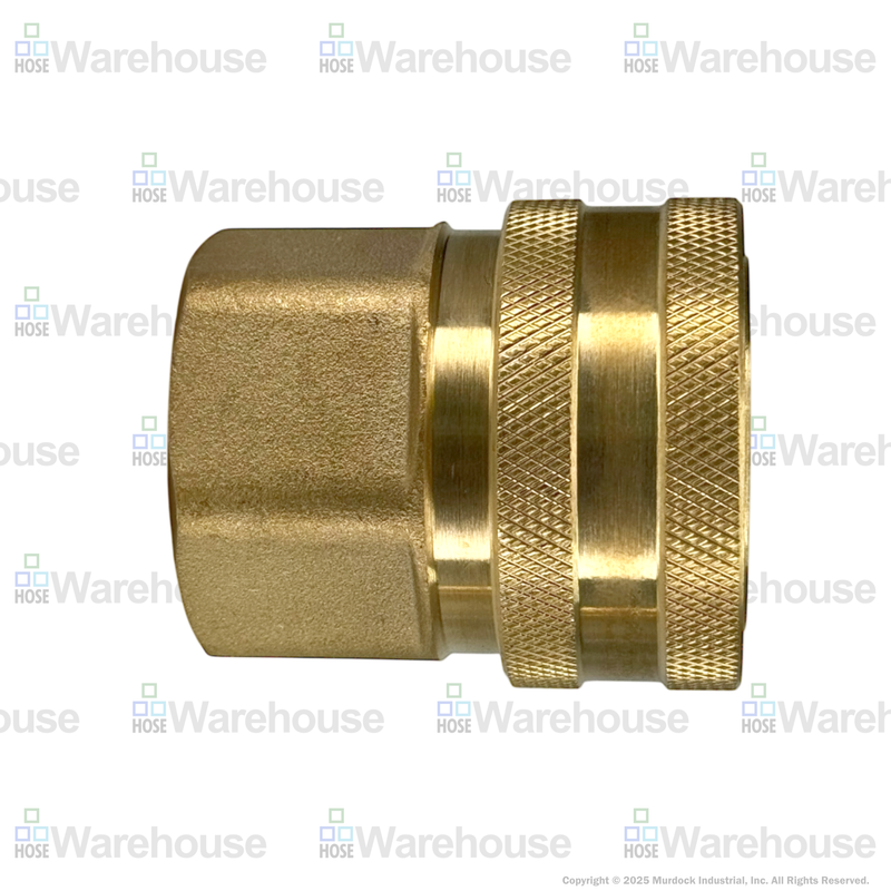 10EF10-B by Dixon Valve | Hydraulic Quick Disconnect Coupling | E-Series | 1-1/4" Female NPTF x 1-1/4" Straight-Through Interchange | Socket | Nitrile Seal | Brass