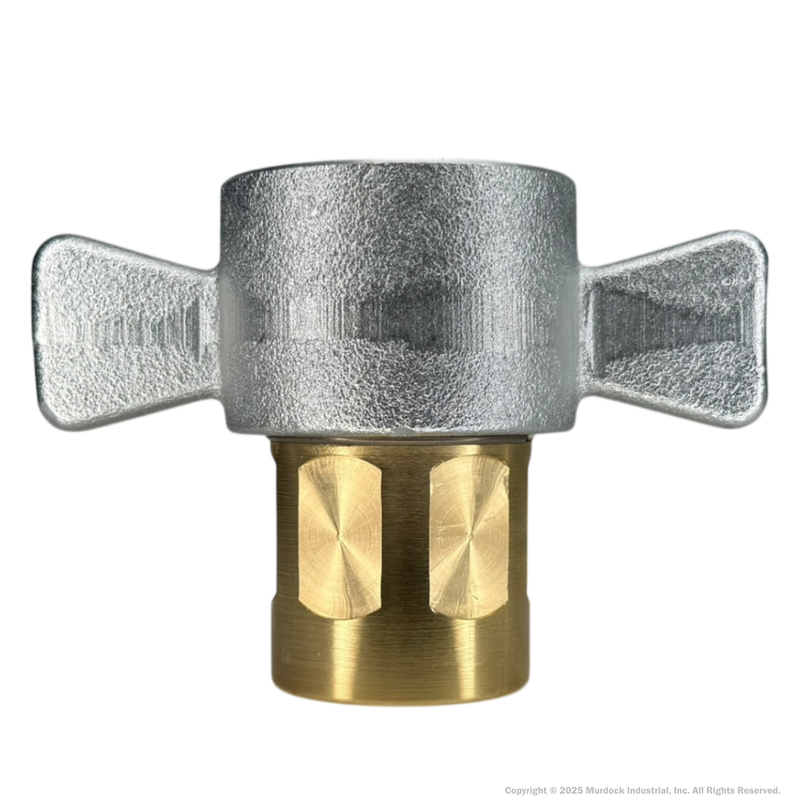 10WF10-B by Dixon Valve | Hydraulic Quick Disconnect Coupling | W-Series | 1-1/4" Female NPTF x 1-1/4" Wingstyle Interchange | Socket | Nitrile Seal | Brass