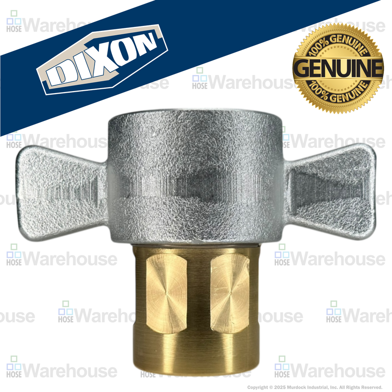 10WF10-B by Dixon Valve | Hydraulic Quick Disconnect Coupling | W-Series | 1-1/4" Female NPTF x 1-1/4" Wingstyle Interchange | Socket | Nitrile Seal | Brass