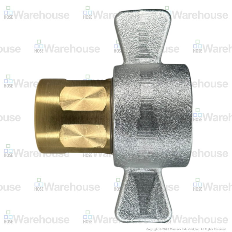10WF10-B by Dixon Valve | Hydraulic Quick Disconnect Coupling | W-Series | 1-1/4" Female NPTF x 1-1/4" Wingstyle Interchange | Socket | Nitrile Seal | Brass