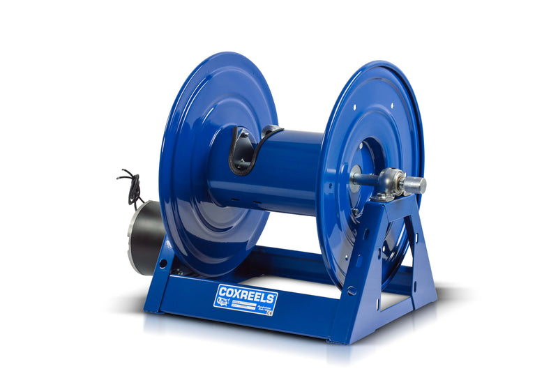 1125-4-325-E by Coxreels | 1125 Series | 3,000 PSI Motor Driven Hose Reel | 12V DC 1/3 HP Electric Motor | 1/2" Hose ID, 1/2" FNPT Inlet | Steel | 325ft Capacity, Hose Not Included