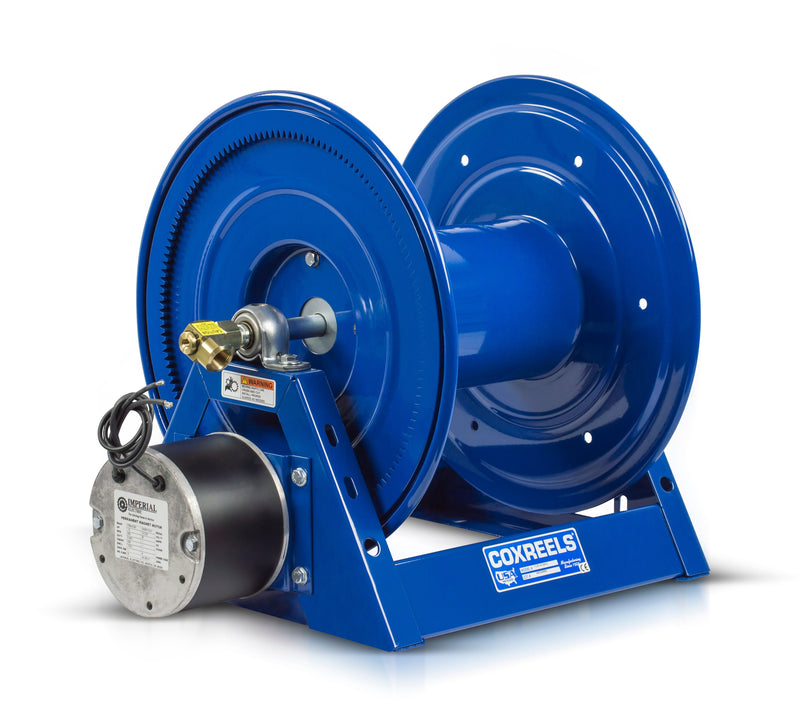 1125-5-100-E by Coxreels | 1125 Series | 3,000 PSI Motor Driven Hose Reel | 12V DC 1/3 HP Electric Motor | 3/4" Hose ID, 3/4" FNPT Inlet | Steel | 100ft Capacity, Hose Not Included
