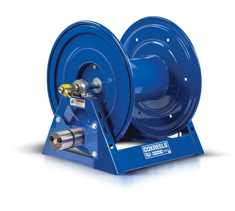 1125-4-200-H by Coxreels | 1125 Series | 3,000 PSI Motor Driven Hose Reel for Hydraulic Oil | Hydraulic Motor | 1/2" Hose ID, 1/2" FNPT Inlet | Steel | 200ft Capacity, Hose Not Included