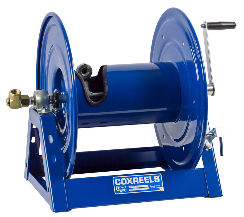 1125-4-450 by Coxreels | 1125 Series | 3,000 PSI Hand Crank Hose Reel | 1/2" Hose ID, 1/2" FNPT Inlet | Steel | 450ft Capacity, Hose Not Included