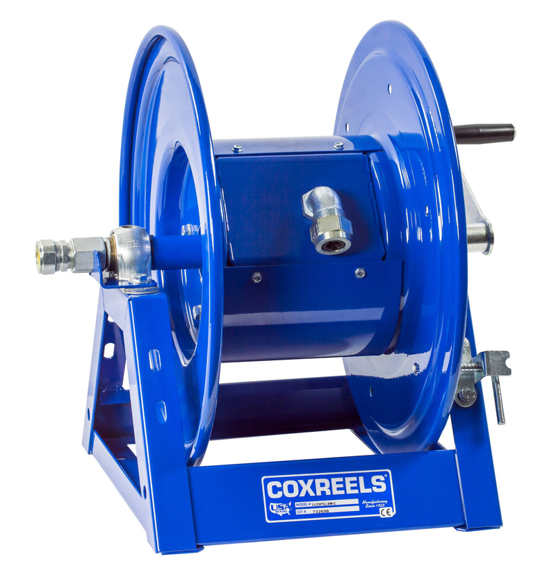 1125PCL-8410M-C by Coxreels | 1125PCL Series | Hand Crank Cord Reel | 10/4 SO Cord, 40A, 600V | Steel | 250ft Capacity, Cord Not Included