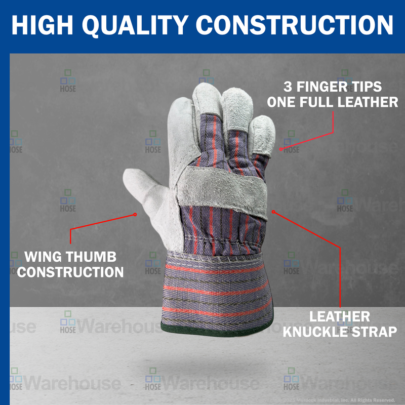 1160-L By Seattle Gloves | Leather Palm Gloves | Large | Pack of 12