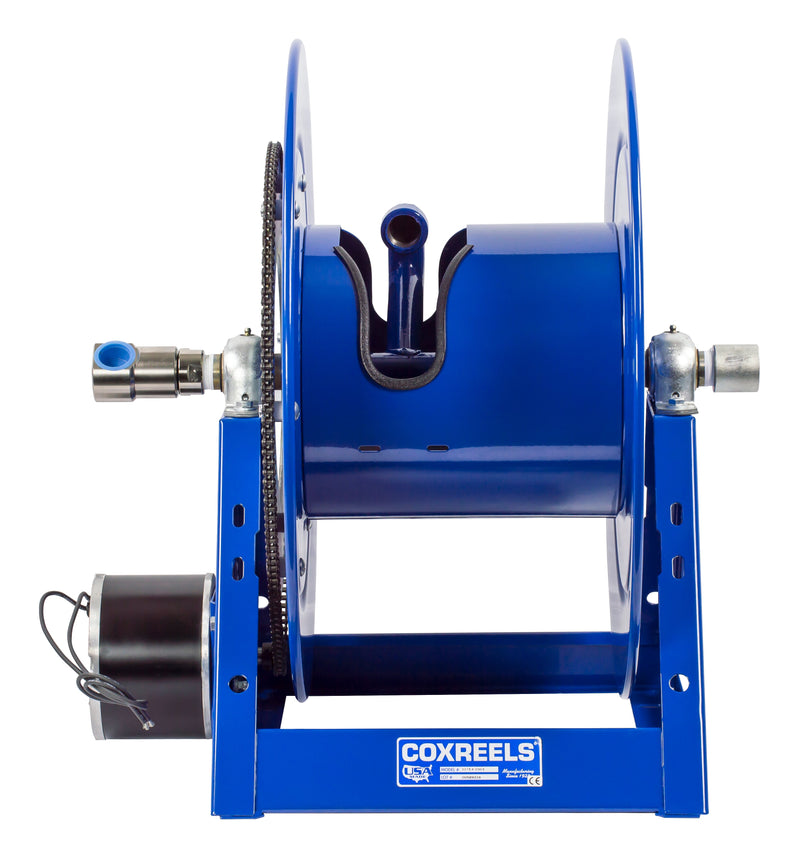 1175-6-100-EF by Coxreels | 1175 Series | 3,000 PSI Motor Driven Hose Reel | 24V DC 1/3 HP Electric Motor | 1" Hose ID, 1" FNPT Inlet | Steel | 100ft Capacity, Hose Not Included