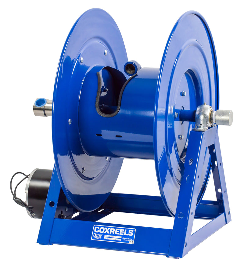 1175-6-135-E by Coxreels | 1175 Series | 3,000 PSI Motor Driven Hose Reel | 12V DC 1/3 HP Electric Motor | 1" Hose ID, 1" FNPT Inlet | Steel | 135ft Capacity, Hose Not Included