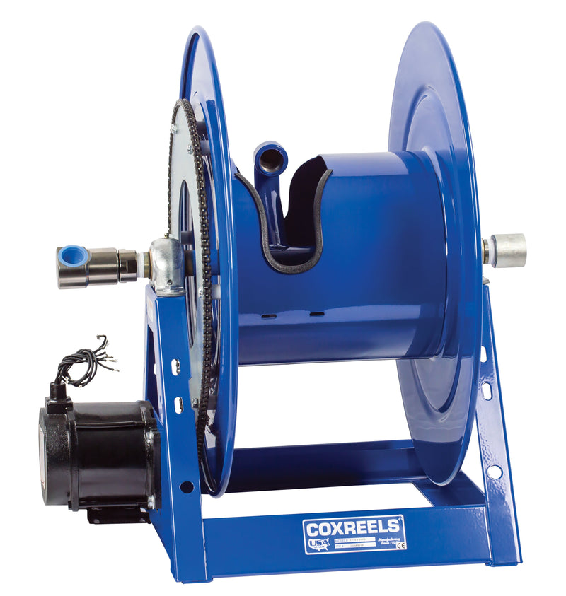 1175-6-200-EA by Coxreels | 1175 Series | 3,000 PSI Motor Driven Hose Reel | 115V AC 1/2 HP Explosion Proof Electric Motor | 1" Hose ID, 1" FNPT Inlet | Steel | 200ft Capacity, Hose Not Included