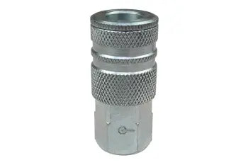 584 by Coilhose | Coilflow™ Industrial Interchange Coupler | Manual | 3/8" Body Size | 1/2" Female NPT Thread | Straight | Plated Steel (Type 58)