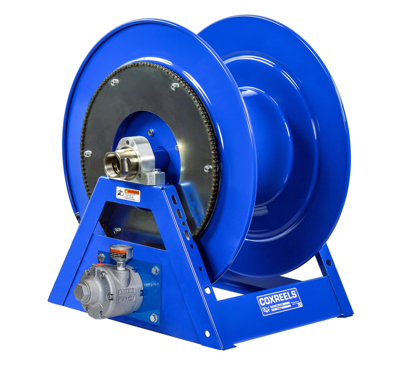 1185-2020-A by Coxreels | 1185 Series | 1,500 PSI Motor Driven Hose Reel | #4 Gast Air Motor | 1-1/2" Hose ID, 1-1/2" FNPT Inlet | Steel | 70ft Capacity, Hose Not Included