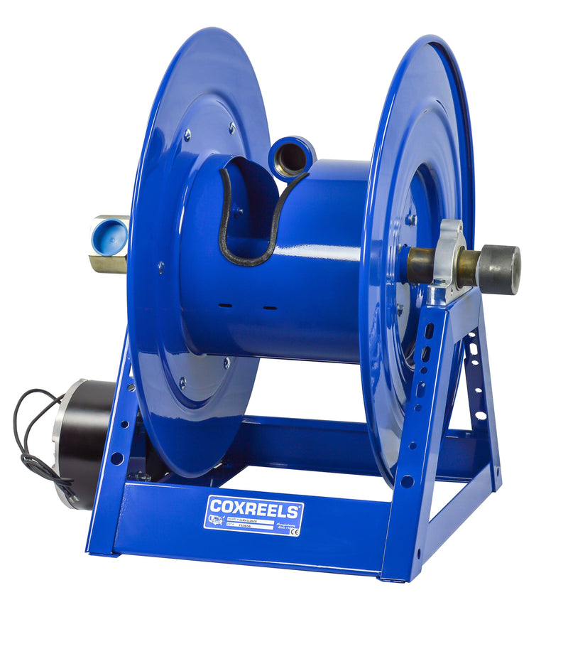 1185-1524-EF-BUXX by Coxreels | 1185-BUXX Series | 3,000 PSI Motor Driven Hose Reel | 24V DC 1/3 HP Electric Motor | 1-1/2" Hose ID, 1-1/2" FNPT Inlet | Steel | 75ft Capacity, Hose Not Included