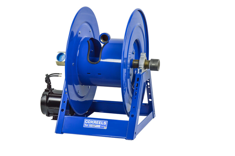1185-1524-ED-BUXX by Coxreels | 1185-BUXX Series | 3,000 PSI Motor Driven Hose Reel | 12V DC 1/2 HP Explosion Proof Electric Motor | 1-1/2" Hose ID, 1-1/2" FNPT Inlet | Steel | 75ft Capacity, Hose Not Included