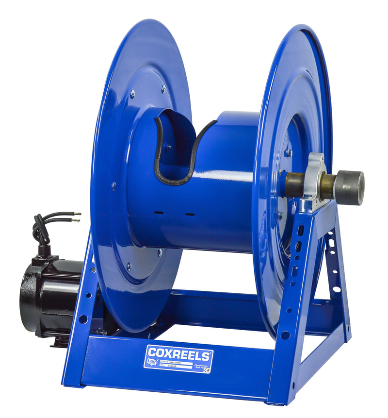 1185-2028-ED-BYXX by Coxreels | Storage Series | Motor Driven Hose Storage Reel | 12V DC 1/2 HP Explosion Proof Electric Motor | 20" Drum Width | Steel | Hose Not Included
