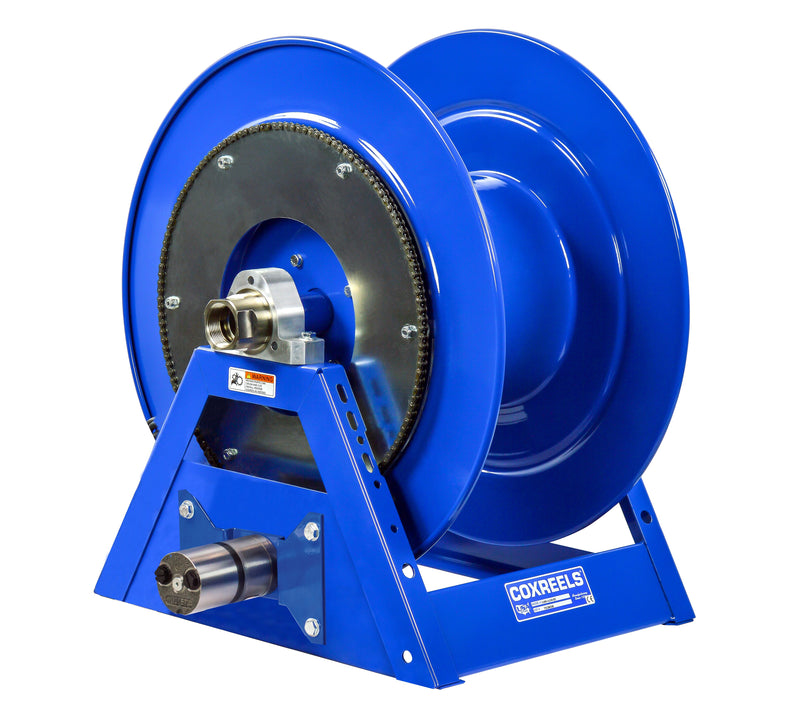 1185-1124-H by Coxreels | 1185 Series | 1,500 PSI Motor Driven Hose Reel for Hydraulic Oil | Hydraulic Motor | 1-1/2" Hose ID, 1-1/2" FNPT Inlet | Steel | 50ft Capacity, Hose Not Included