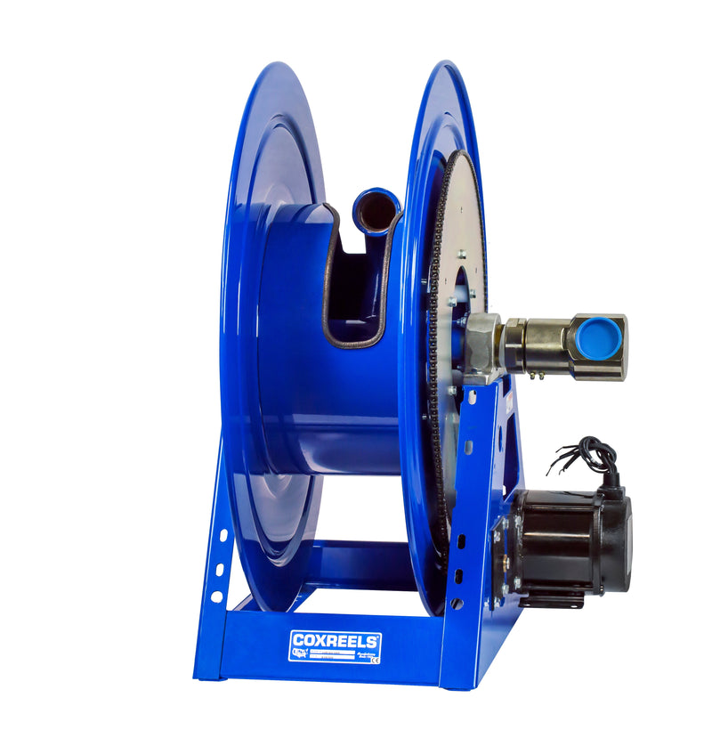 1195-1332-EAV3-BUXX by Coxreels | 1195-BUXX Series | 1,500 PSI Motor Driven Hose Reel | 115V AC 1/2 HP Explosion Proof Electric Motor | 2" Hose ID, 2" FNPT Inlet | Steel | 75ft Capacity, Hose Not Included