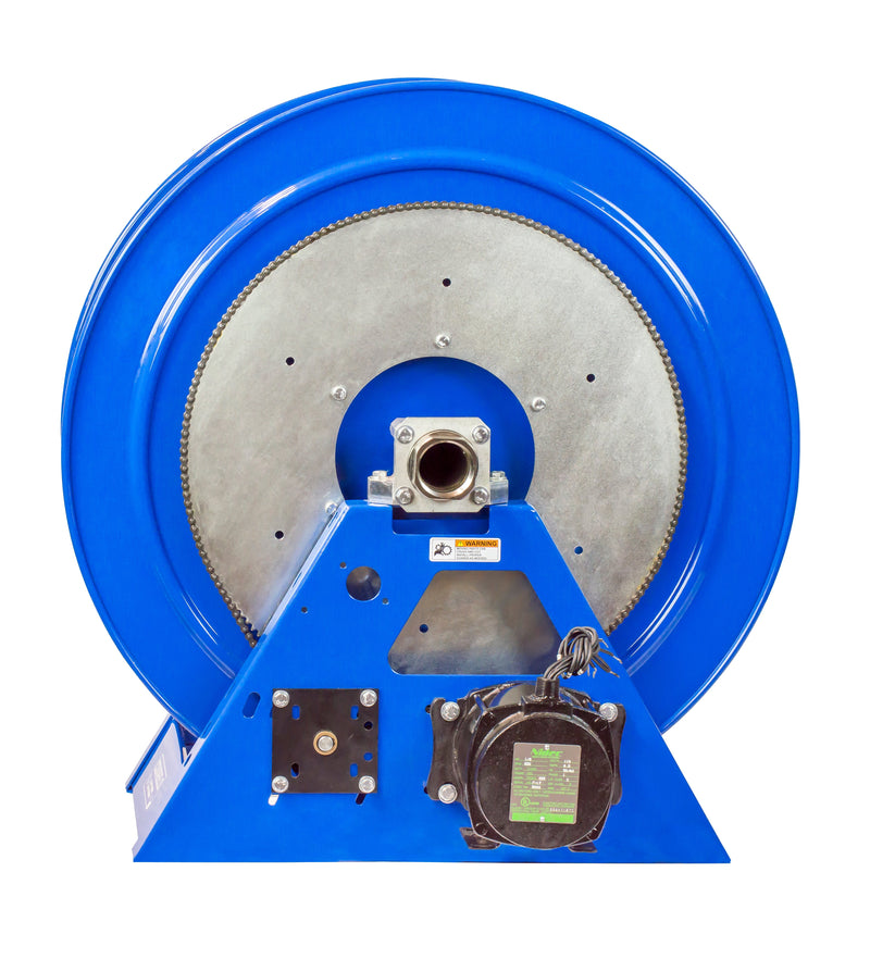 1195-2428-EBV3 by Coxreels | 1195 Series | 1,000 PSI Motor Driven Hose Reel | 24V DC 1/2 HP Explosion Proof Electric Motor | 2" Hose ID, 2" FNPT Inlet | Steel | 90ft Capacity, Hose Not Included