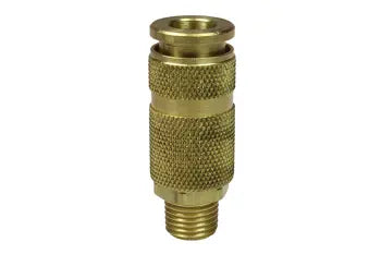 14A6M by Coilhose | CoilFlow™ Six Ball ARO Interchange Coupler | Automatic | 1/4" Body Size | 3/8" Male NPT Thread | Straight | Brass (Type 14A)