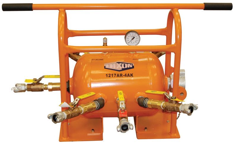 1217AR-4AK by Dixon Valve | ASME Compressed Air Receiver Manifold | Complete Assembly | with Air King Tank and Frame Only | 7 Gallon