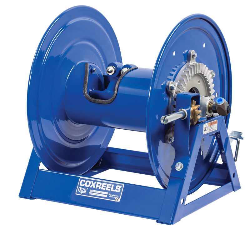 1275HPL-C-8 by Coxreels | 1275HP Series | 10,000 PSI Dual Hose Hand Crank Hose Reel for Hydraulic Oil | 1/4" Hose ID, 1/4" FNPT Inlet | Steel | 135ft Capacity, Hose Not Included