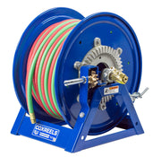 1275W-3-150-C by Coxreels | 1275W Series | 200 PSI Dual Hose Hand Crank Hose Reel for Oxy-Fuel Welding (T-Grade) | 3/8" Hose ID, 3/8" FNPT Inlet x 3/8" MNPT Hose End | Steel | 150ft EPDM Hose Included