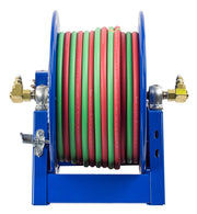1275WT-3-250-C by Coxreels | 1275W Series | 200 PSI Dual Hose Hand Crank Hose Reel for Oxy-Fuel Welding (T-Grade) | 3/8" Hose ID, 3/8" FNPT Inlet x 3/8" MNPT Hose End | Steel | 250ft Neoprene Hose Included