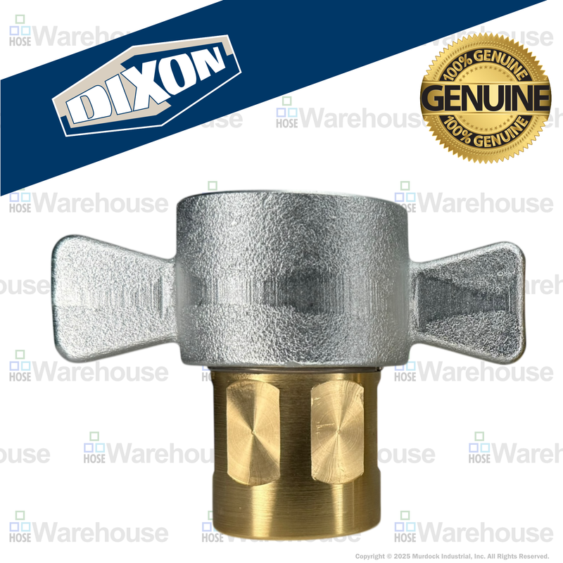 12WF12-B by Dixon Valve | Hydraulic Quick Disconnect Coupling | W-Series | 1-1/2" Female NPTF x 1-1/2" Wingstyle Interchange | Socket | Nitrile Seal | Brass
