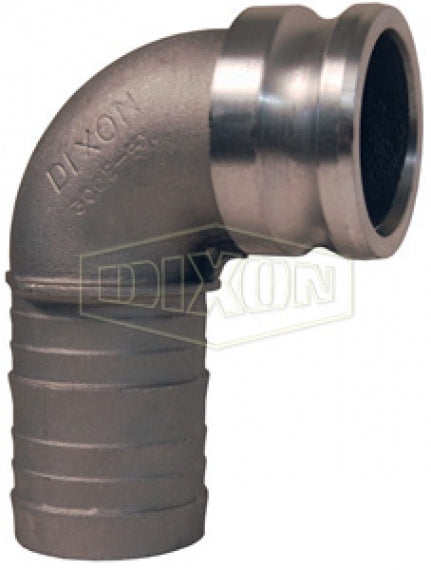 300E-90AL by Dixon Valve | Cam & Groove Fitting | 90° Elbow | Type E | 3" Adapter x 3" Hose Shank | Aluminum