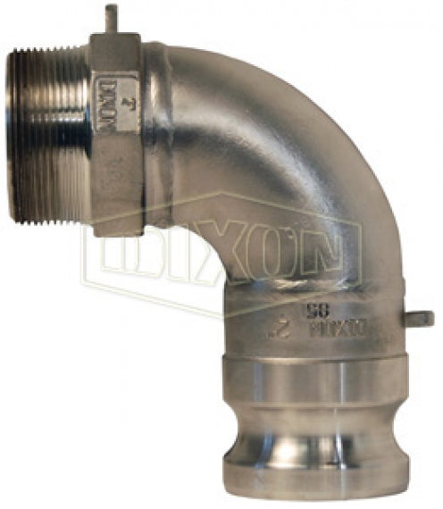 200F-90SS by Dixon Valve | Cam & Groove Adapter | 90° Elbow | Type F | 2" Adapter x 2" Male NPT | 316 Stainless Steel