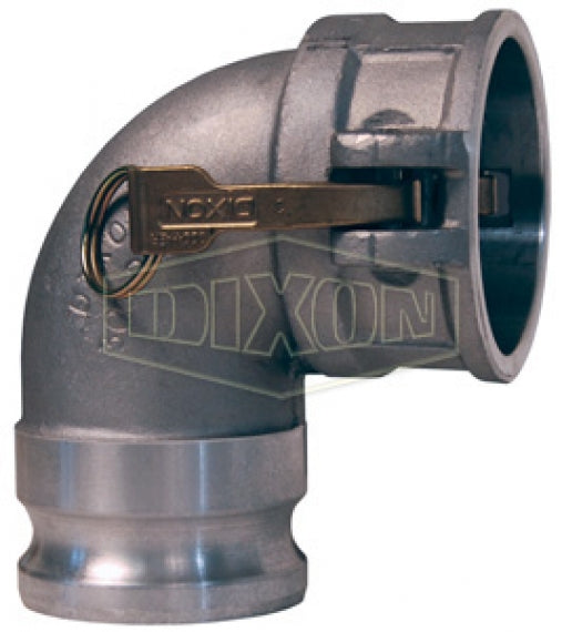 500DA-90AL by Dixon Valve | Cam & Groove Coupler | 90° Elbow | Type DA | 5" Adapter x 5" Coupler | Aluminum
