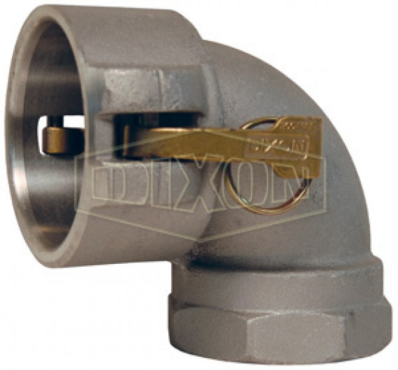 600D-90AL by Dixon Valve | Cam & Groove Coupling | 90° Elbow | Type D | 6" Coupler x 6" Female NPT | Aluminum