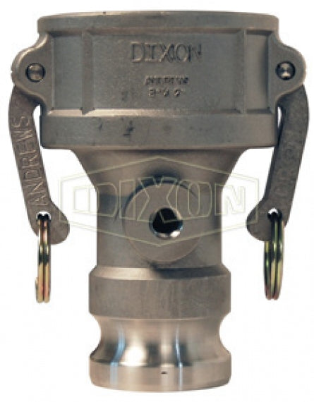 3020DAT75SS by Dixon Valve | Cam & Groove Reducer (Jump Size) with Port | Type DA | 3" Coupler x 2" Adapter | 3/4" Port Size | 316 Stainless Steel