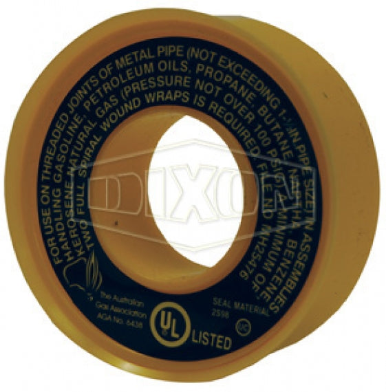 TTA50LP by Dixon Valve | PTFE Tape for LP Gas (Yellow) | 1/2" Wide x 260" Length