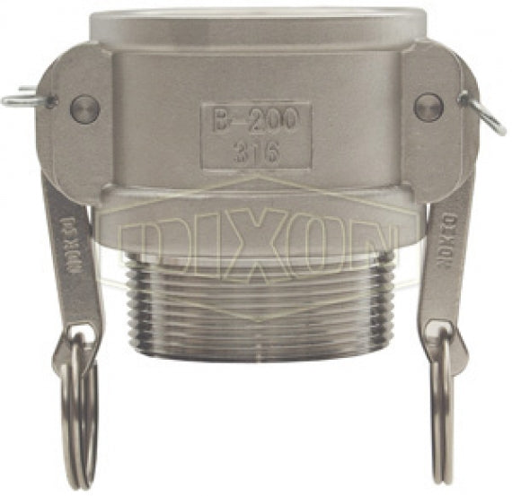 G200-B-SS by Dixon Valve | Global Cam & Groove Coupler | Type B | 2" Coupler x 2" Male NPT | 316 Investment Cast Stainless Steel