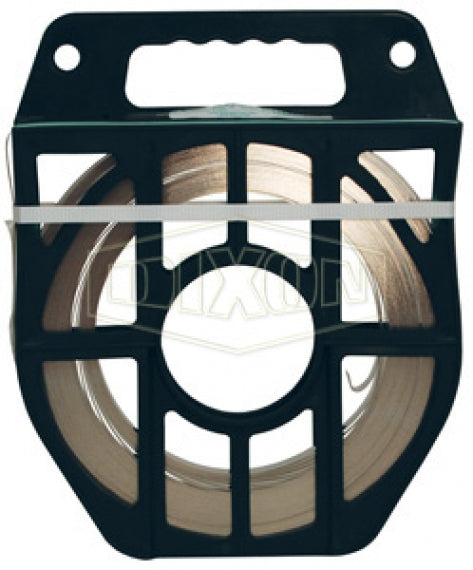 ST205G by Dixon Valve | Banding with Plastic Green Tote | 5/8" Band Width | 201 Stainless Steel Band | 100ft Length
