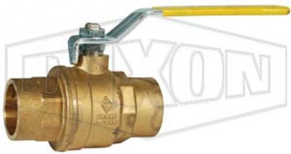 FBV125SE by Dixon Valve | Solder End Ball Valve | Full Port | 1-1/4" Female NPT x 1-1/4" Female NPT | Brass