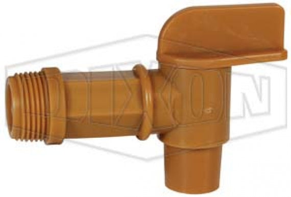 PEDF200 by Dixon Valve | Drum Faucet | 2" Male NPT | Gold Polyethylene