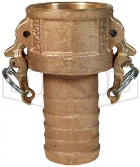 BC125 by Dixon Valve | Boss-Lock Cam & Groove Coupler | Type C | 1-1/4" Coupler x 1-1/4" Hose Shank | Brass