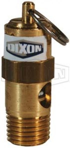 KSV10-175 by Dixon Valve | Safety Pop-Off Valve | Soft Seat | 1/4" Male NPT | 175 PSI Preset Pressure | 84 SCFM | Brass