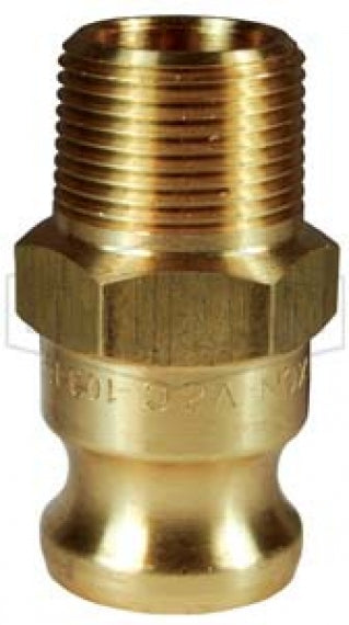 125-F-BR by Dixon Valve | Cam & Groove Adapter | Type F | 1-1/4" Adapter x 1-1/4" Male NPT | Brass