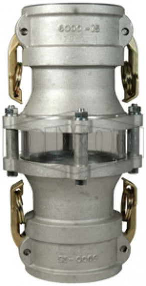 3543CC by Dixon Valve | Cam & Groove In-Line Sight Glass | 4" Coupler x 3" Coupler | Aluminum