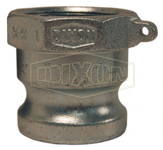 600-A-PM by Dixon Valve | Cam & Groove Adapter | Type A | 6" Adapter x 6" Female NPT | Plated Malleable Iron