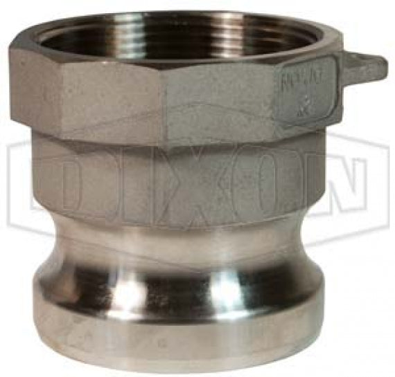 150-A-SS by Dixon Valve | Cam & Groove Adapter | Type A | 1-1/2" Adapter x 1-1/2" Female NPT | 316 Stainless Steel