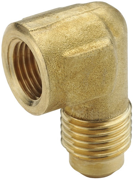 150F-4-4 by Dixon Valve | SAE 45° Flare Female Adapter | 90° Elbow | 3/8" Male SAE 45° Flare x 3/8" Female NPT | Brass