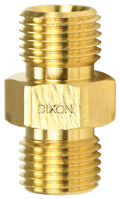 1560909C by Dixon Valve | Welding Oxy-Acetylene Connecting Spud | Right-Hand Thread x Right-Hand Thread | 9/16" Male UNF x 9/16" Male UNF | Brass