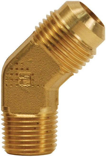 159F-8-4 by Dixon Valve | SAE 45° Flare Male Adapter | 45° Elbow | 1/2" Male SAE 45° Flare x 1/4" Male NPT | Brass