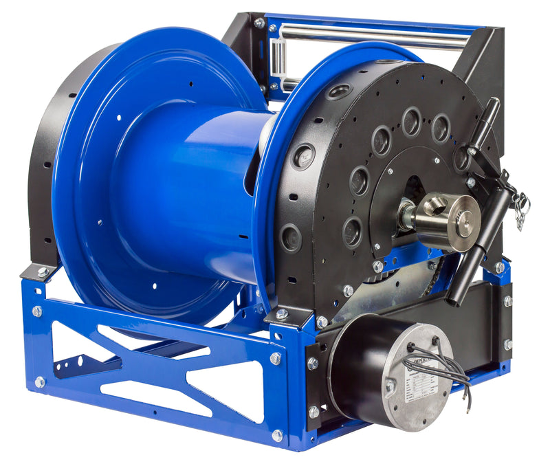 1680-2024-ED by Coxreels | 1600 Series | 1,500 PSI Motor Driven Hose Reel | 12V DC 1/2 HP Explosion Proof Electric Motor | 1-1/2" Hose ID | Steel | 100ft Capacity, Hose Not Included