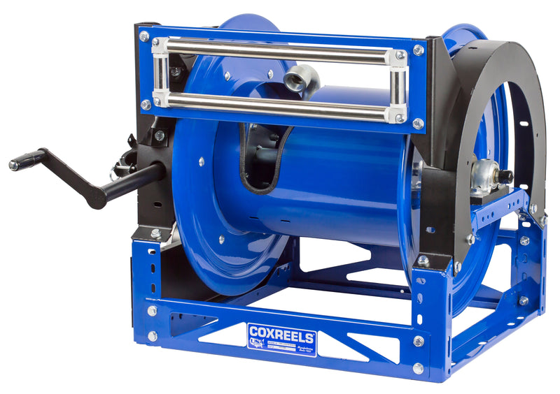 1680-1120-ED by Coxreels | 1600 Series | 1,500 PSI Motor Driven Hose Reel | 12V DC 1/2 HP Explosion Proof Electric Motor | 1-1/2" Hose ID | Steel | 35ft Capacity, Hose Not Included