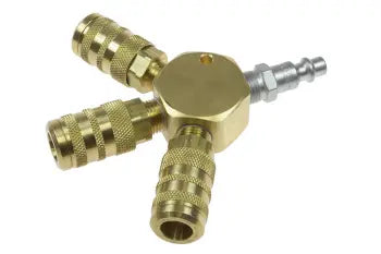 3122-16X by Coilhose | Flat Hex Manifold Assembly | 3 Port Flat Hex Manifold | 1/4" 6 Ball Automotive Interchange